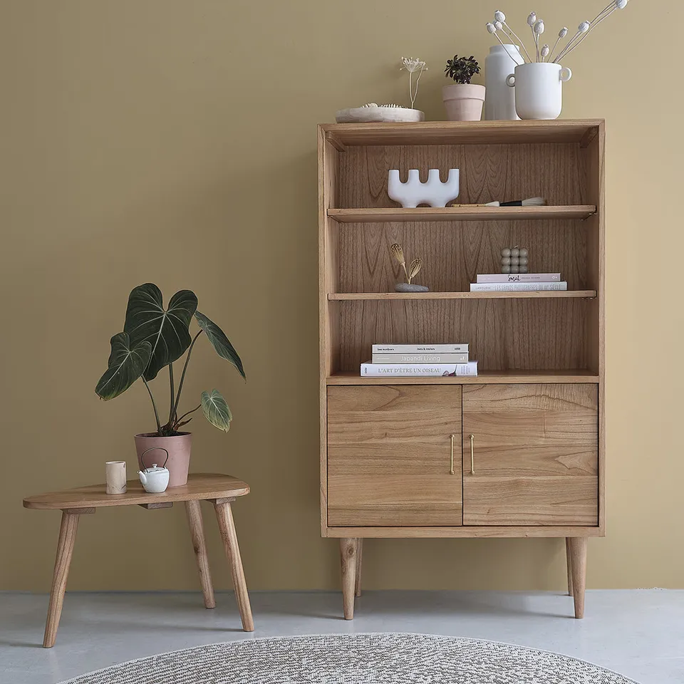 Berah Getah SUZANNE bibliothèque mindi 85 cm 2 portes