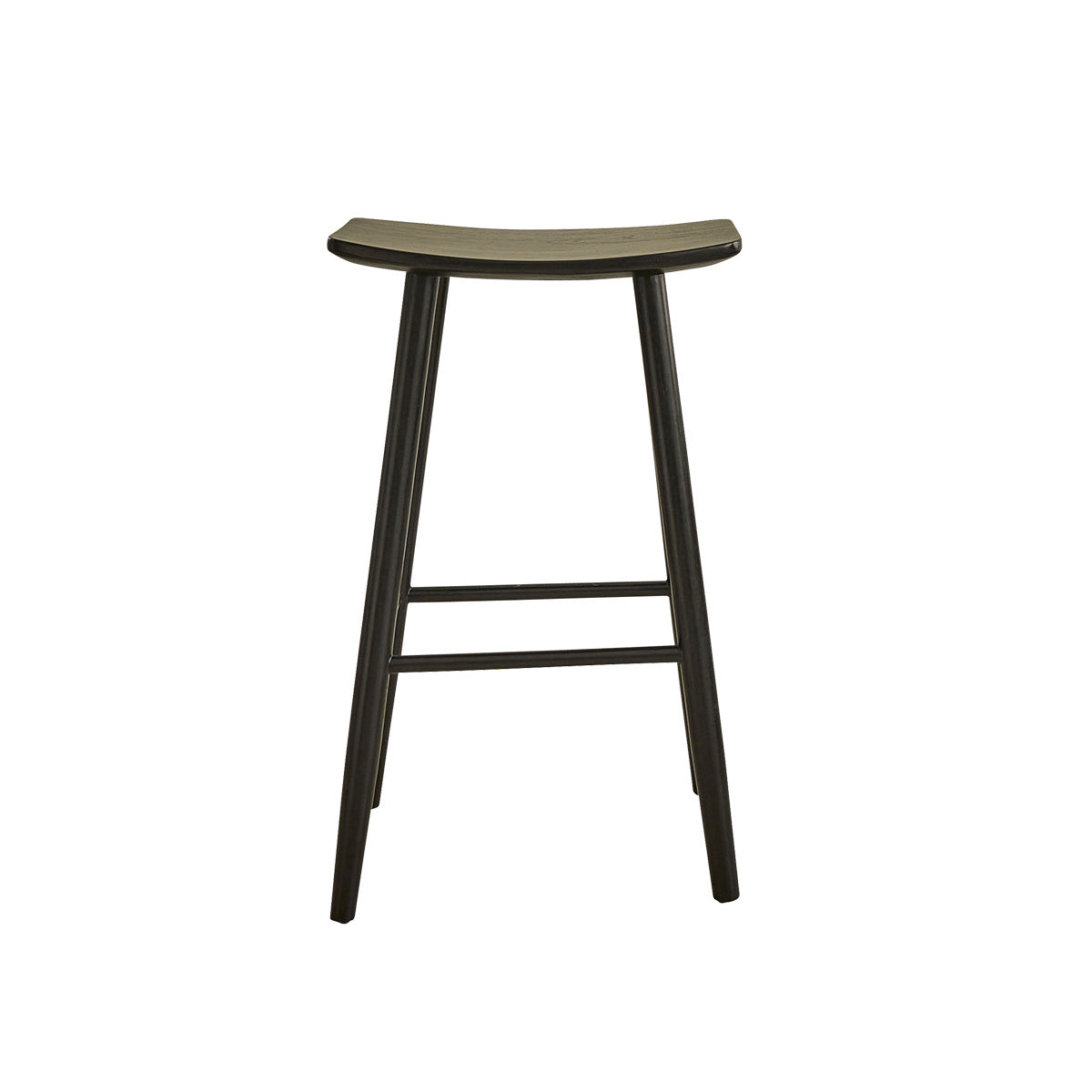 Berah Getah Ambre Tabouret de bar teck noir 75 cm