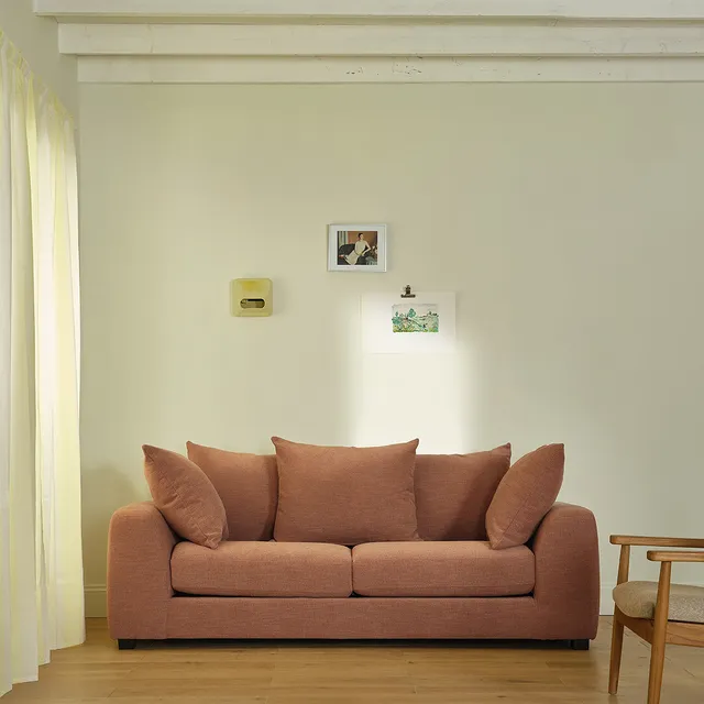 Berah Getah Edmond canapé 3 places lin terracotta