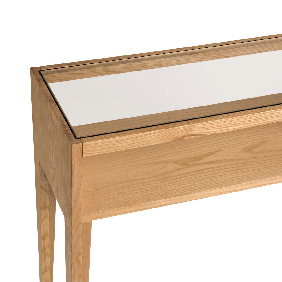 Andrea House 100 cm console frêne et verre