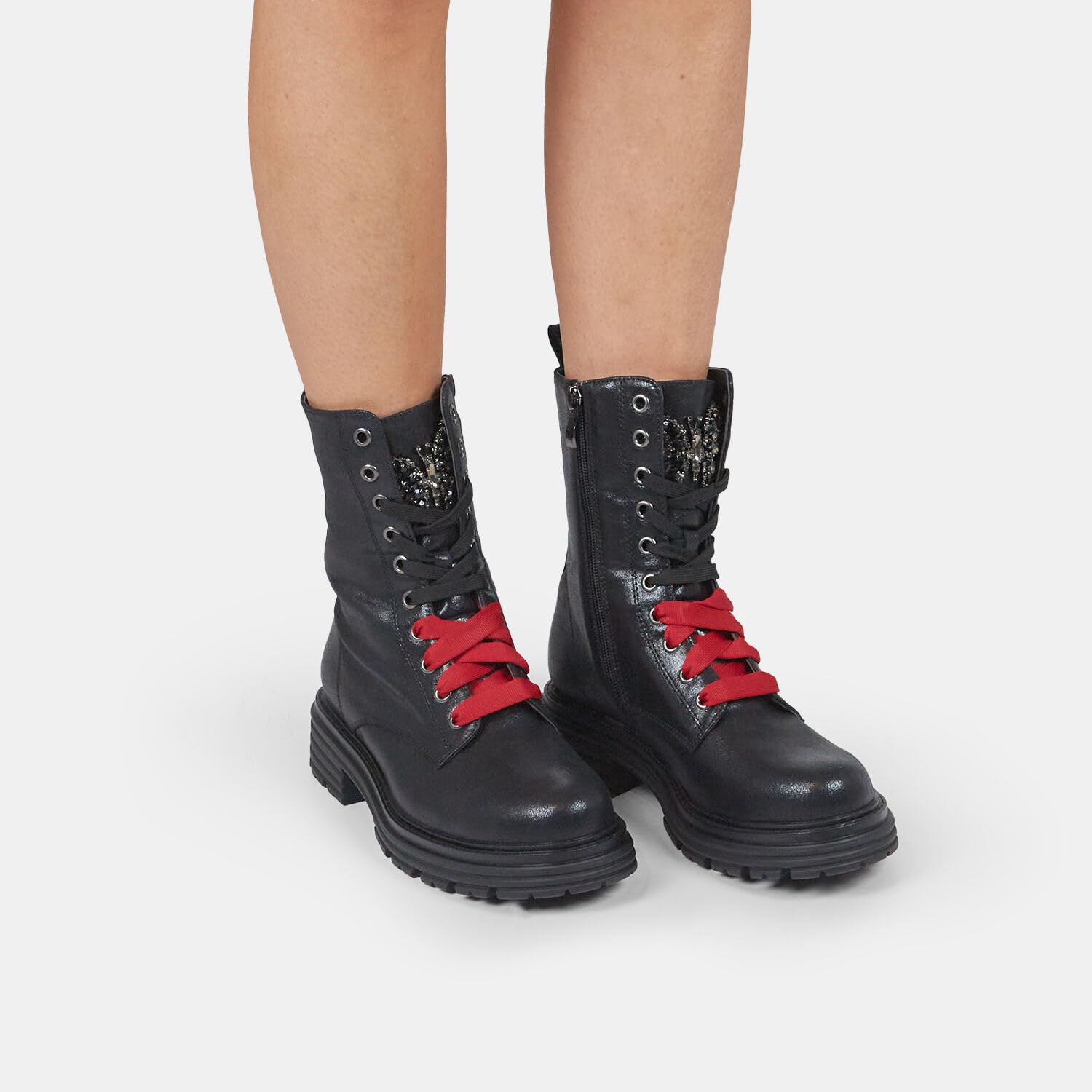 Bata bottines motardes femme à lacets confort