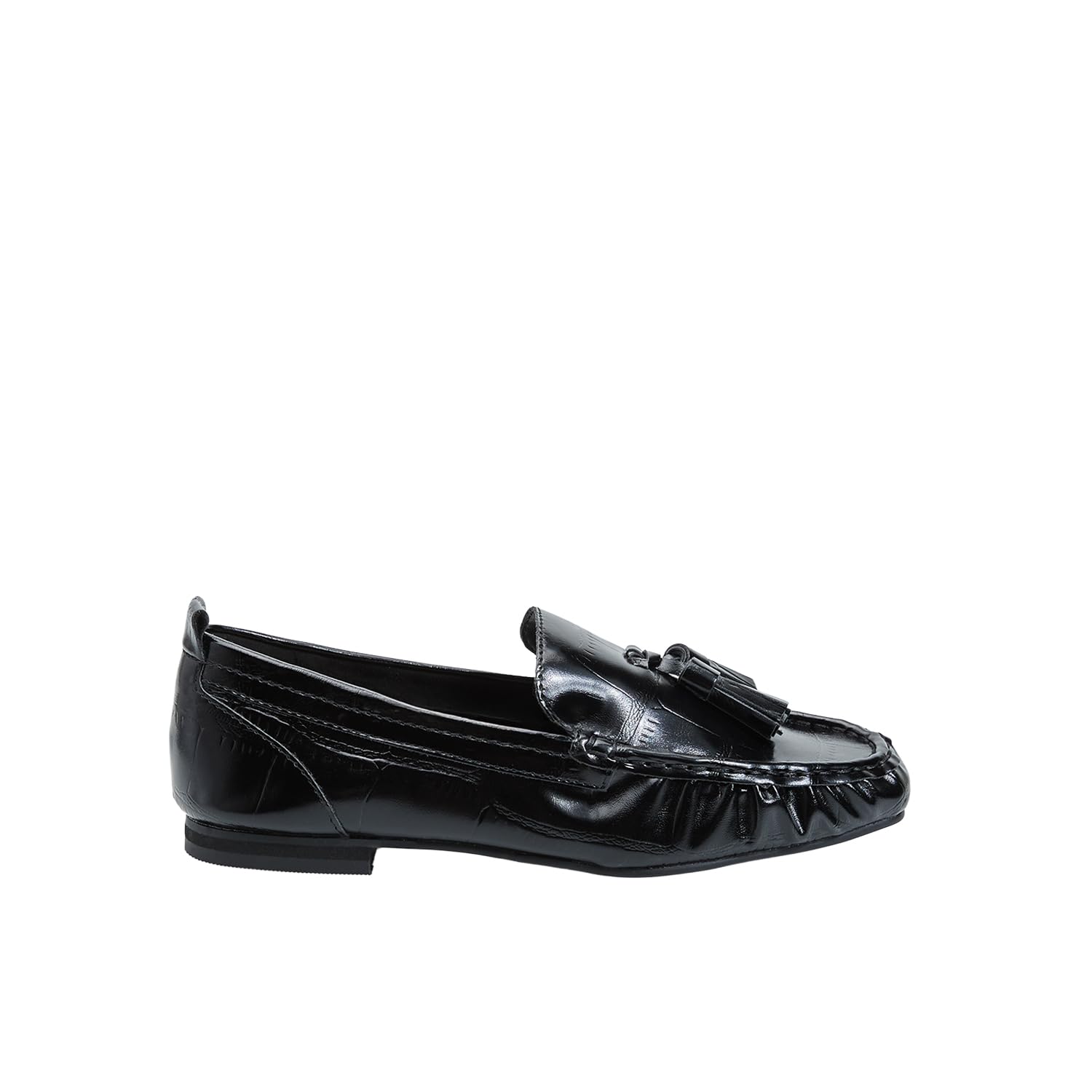 Bata Mocassins femme pompons noirs Red Label