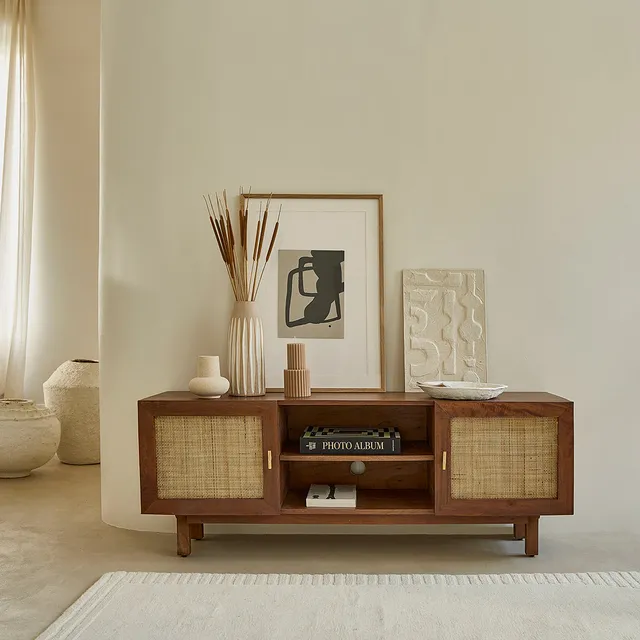 Berah Getah Raphael meuble TV manguier noyer 140 cm
