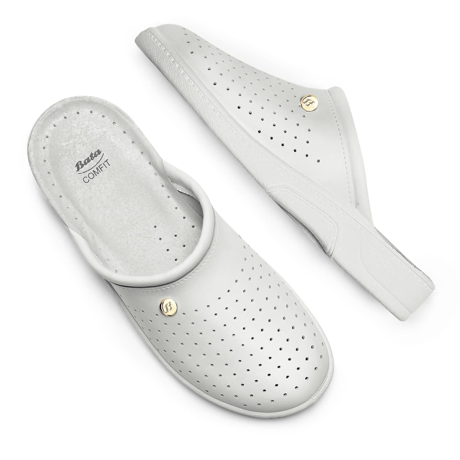 Bata Slip On chaussons cuir homme confort maison
