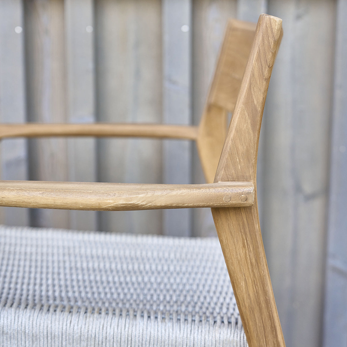 Berah Getah LIVIE fauteuil jardin teck cordage beige lot 2