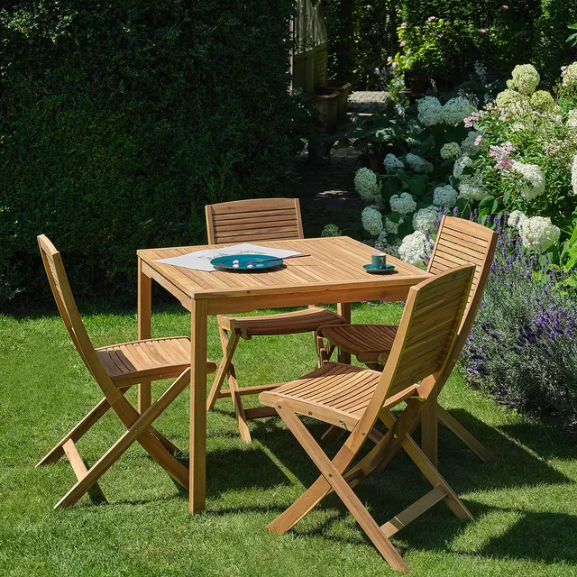 Berah Getah Milos salon de jardin acacia 4 personnes pliable