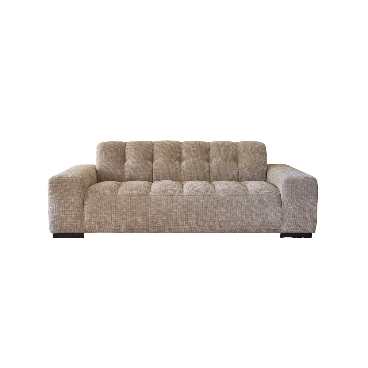 Berah Getah Alphonse canapé droit 3 places velours beige