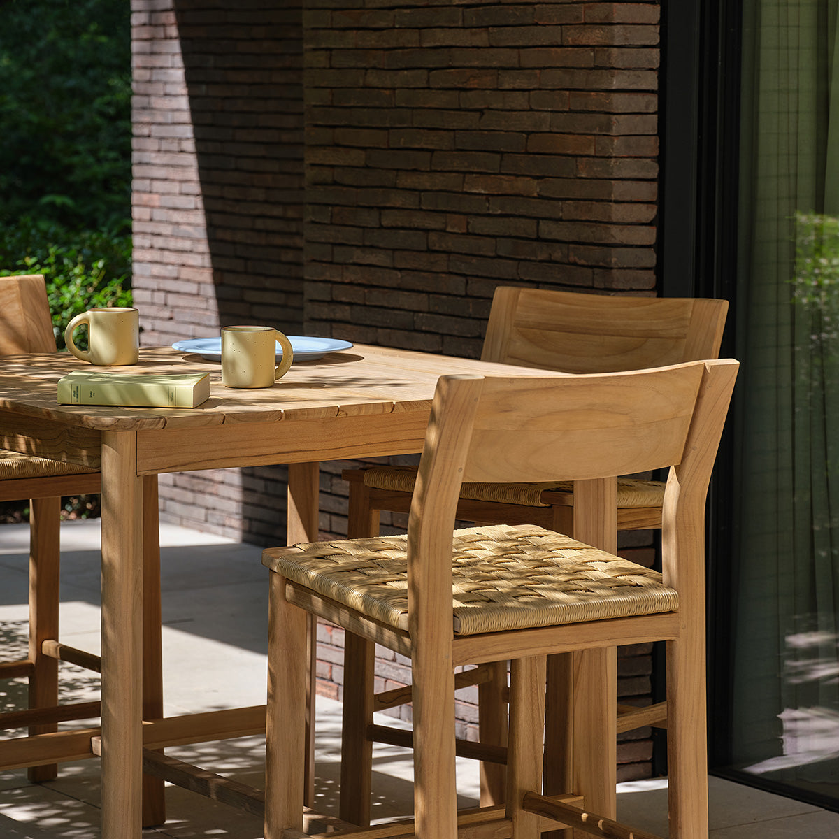 Berah Getah Piana table haute jardin teck 4 pers.