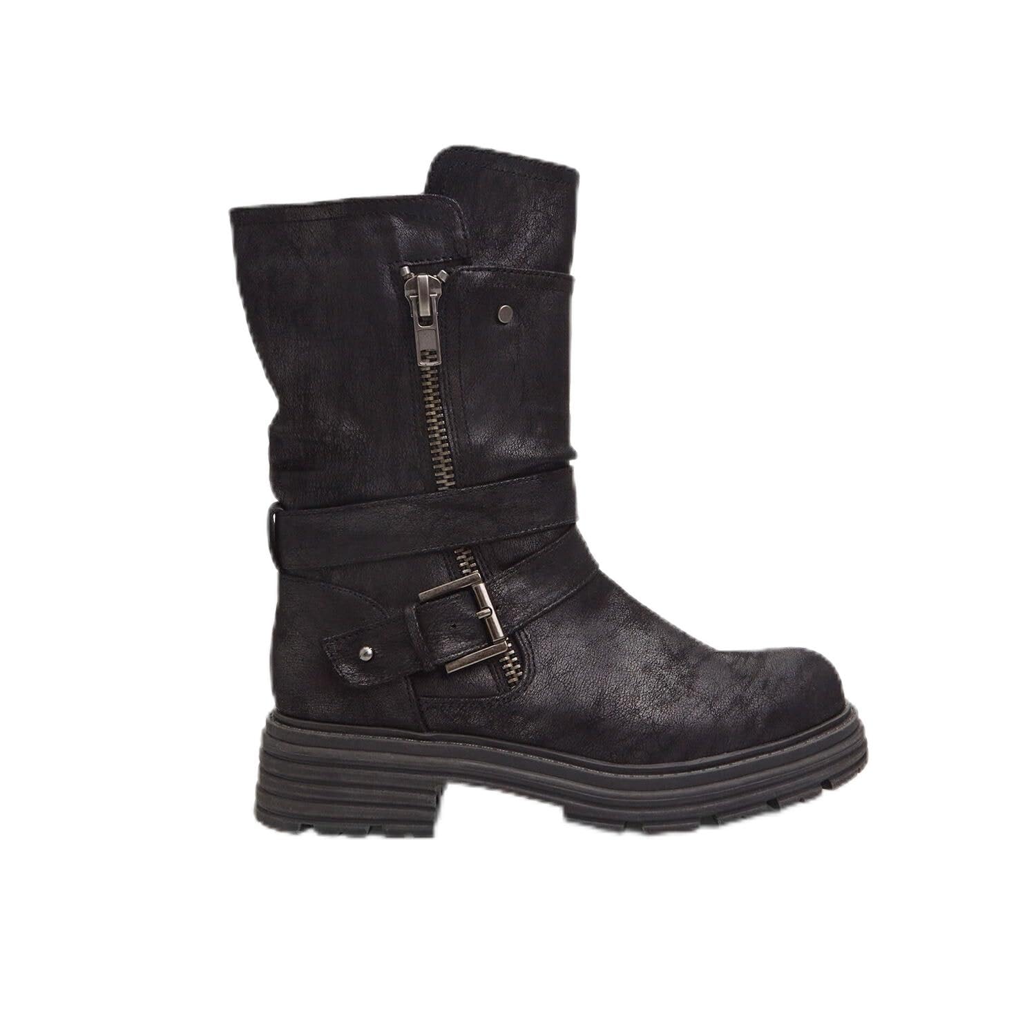 Bata Bottines Motardes Femme Style Motard Ville
