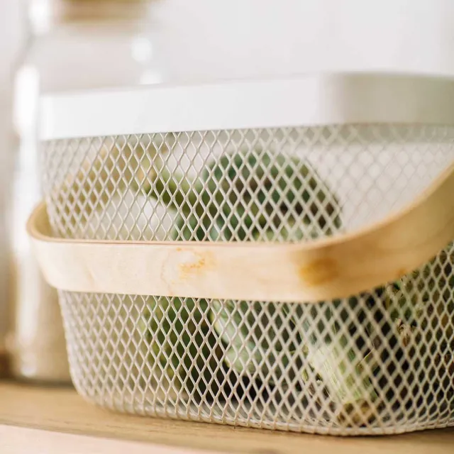 Andrea House panier cuisine métal blanc