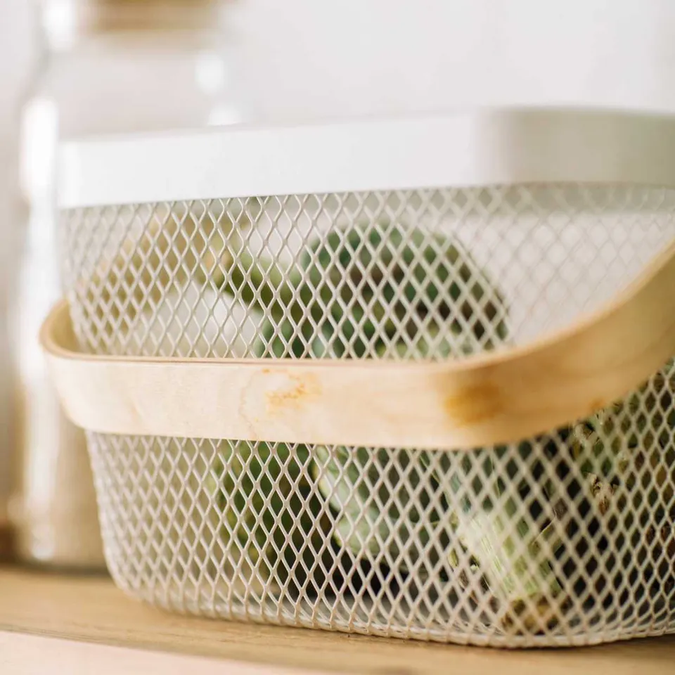 Andrea House panier cuisine métal blanc