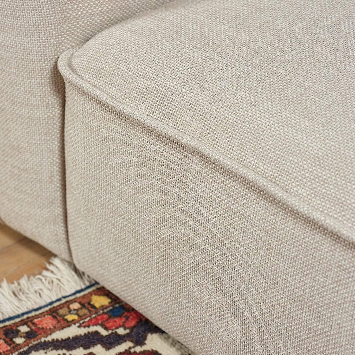 Berah Getah Hector canapé 3 places tissu beige chiné