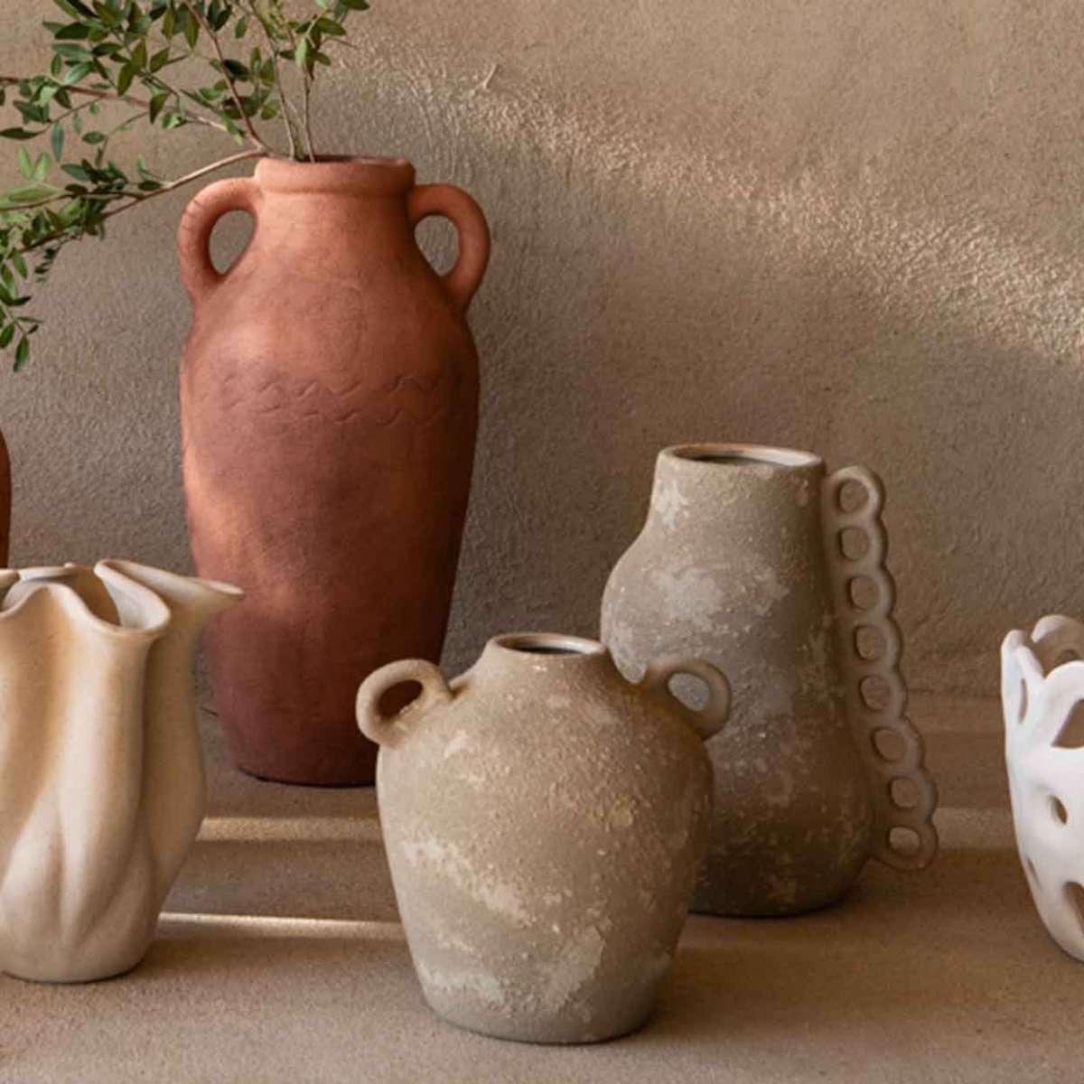 Andrea House Decoración vase céramique marron Atacama 23