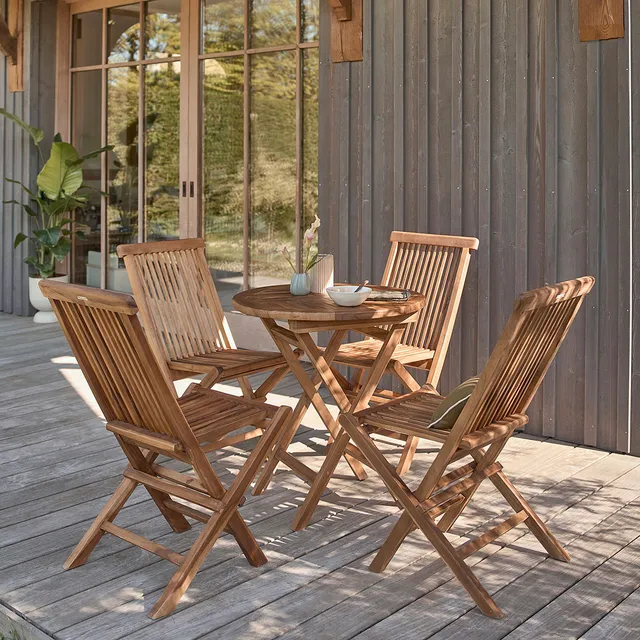 Berah Getah Bali salon de jardin teck 4 pers table 70 cm
