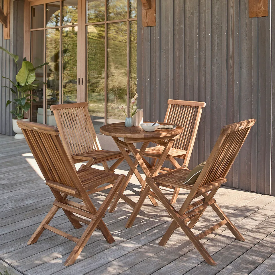 Berah Getah Bali salon de jardin teck 4 pers table 70 cm