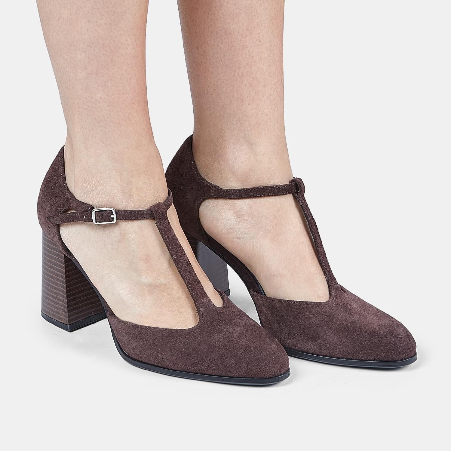 Bata Escarpins T-Bar daim femme élégants confortables