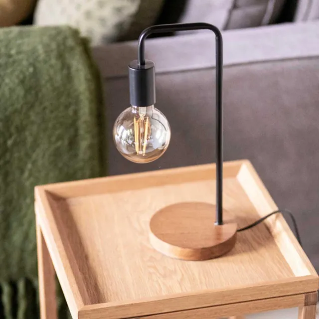 Andrea House Iluminación lampe table bois noir industriel
