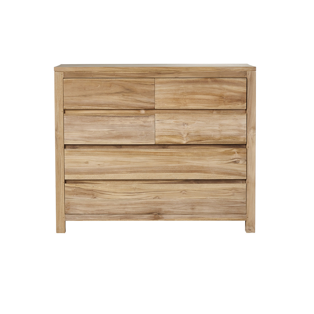 Berah Getah ALDO buffet teck massif 120 cm 6 tiroirs