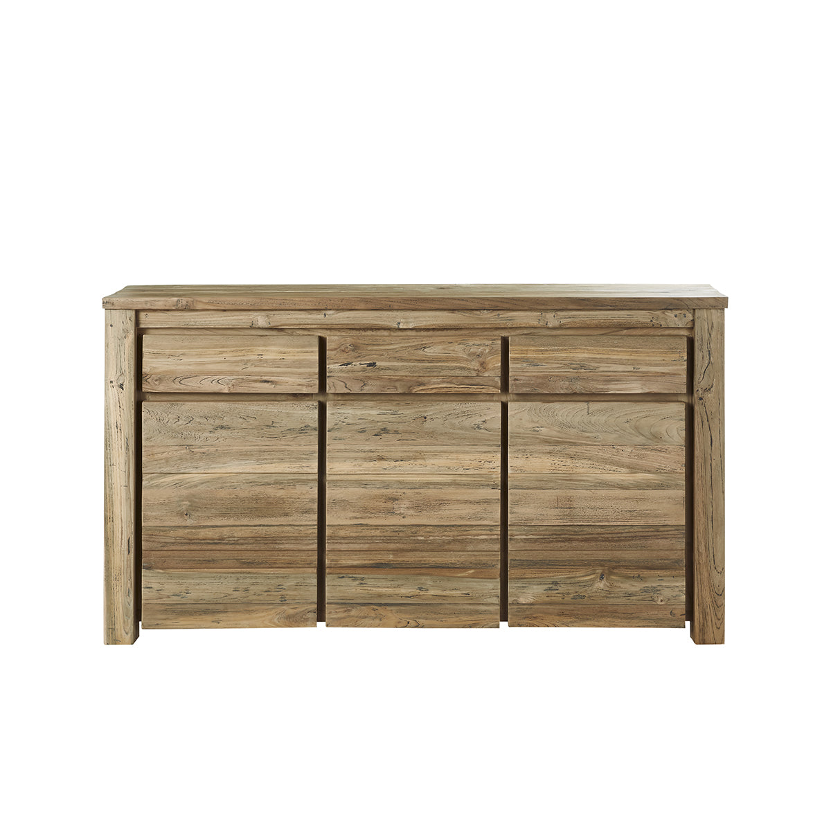 Berah Getah Cargo buffet teck recyclé 160 cm 3 portes 3 tiroirs