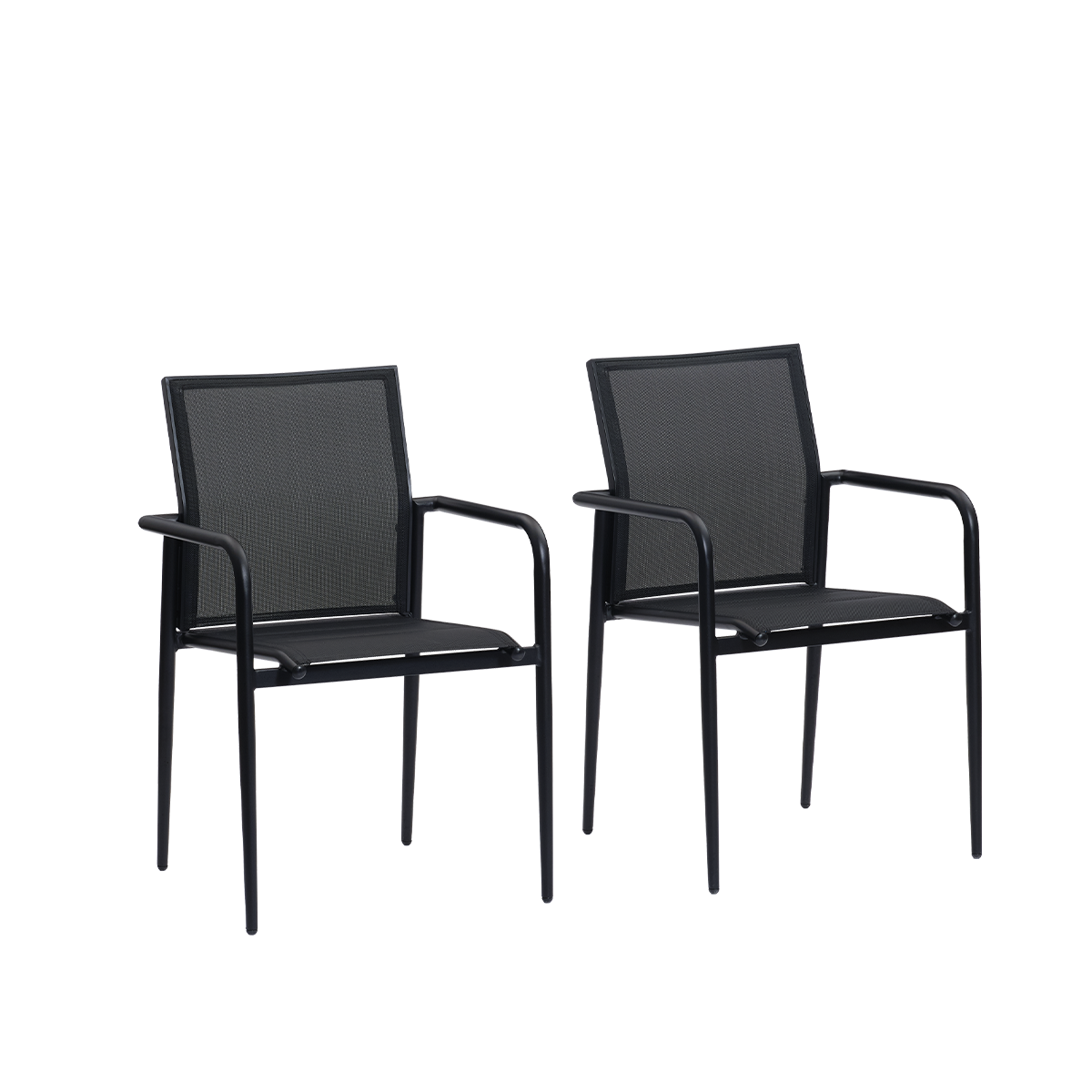 Berah Getah Basalt fauteuil jardin alu noir lot de 2