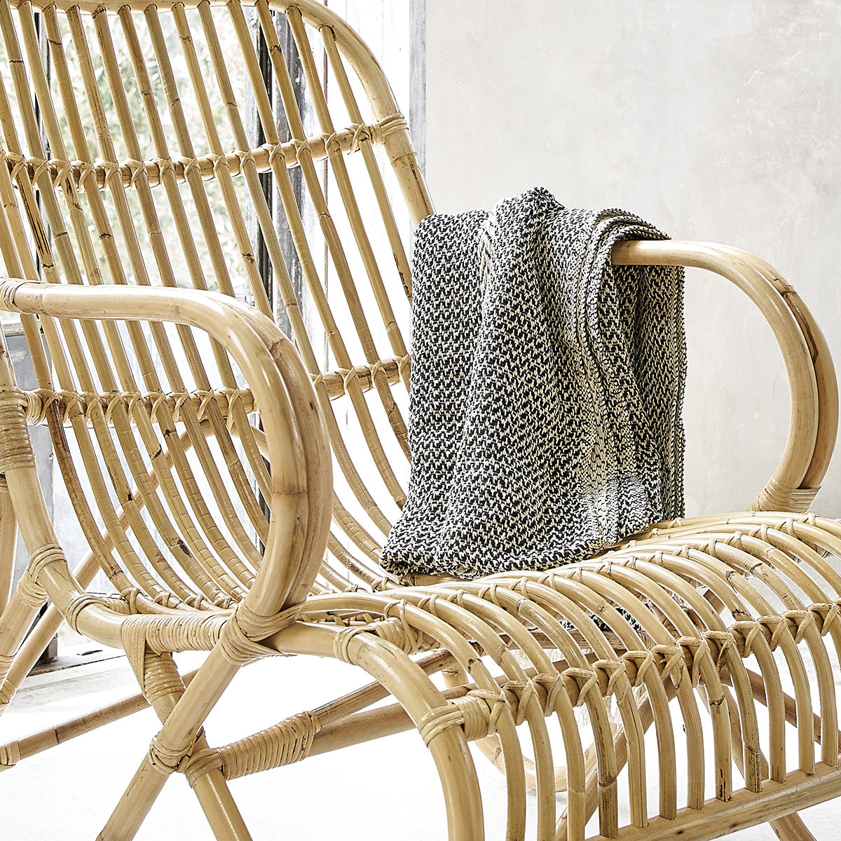 Berah Getah Boho lot 2 fauteuils rotin avec coussin