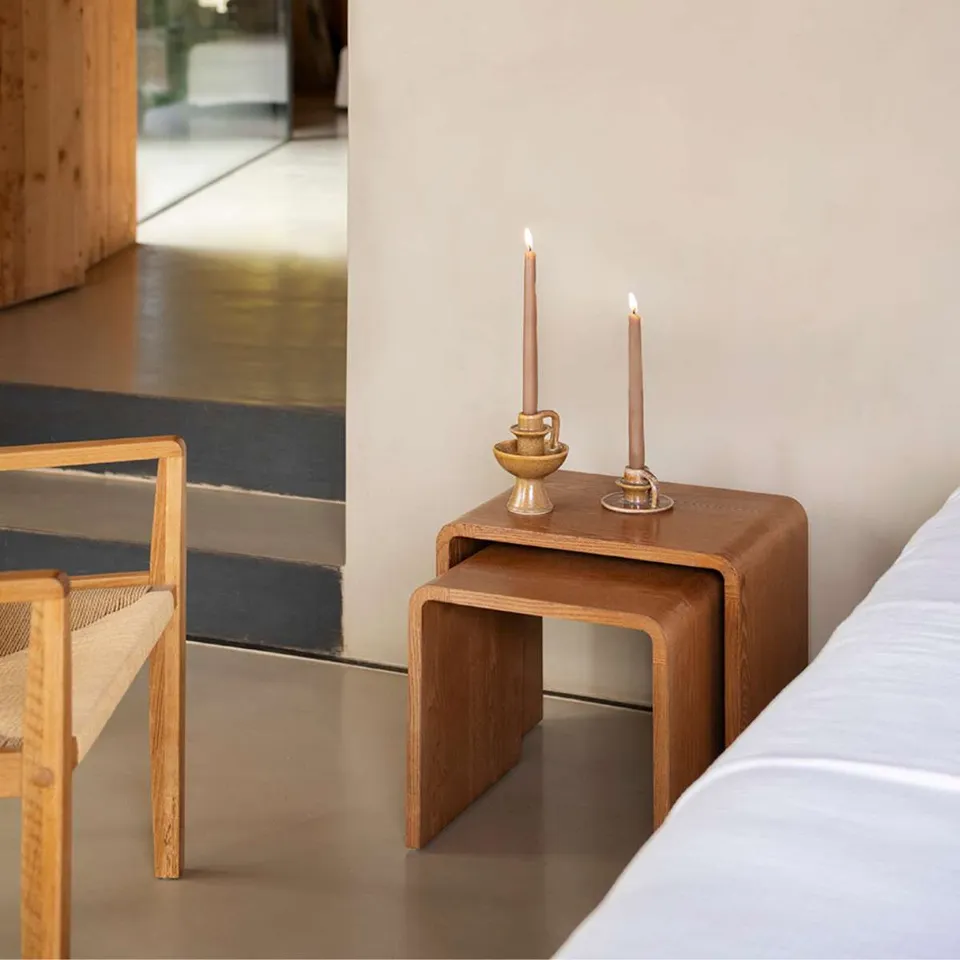 Andrea House Mueble tables gigognes bois foncé