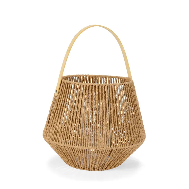 Andrea House Décoration lanterne marron fibre 43cm
