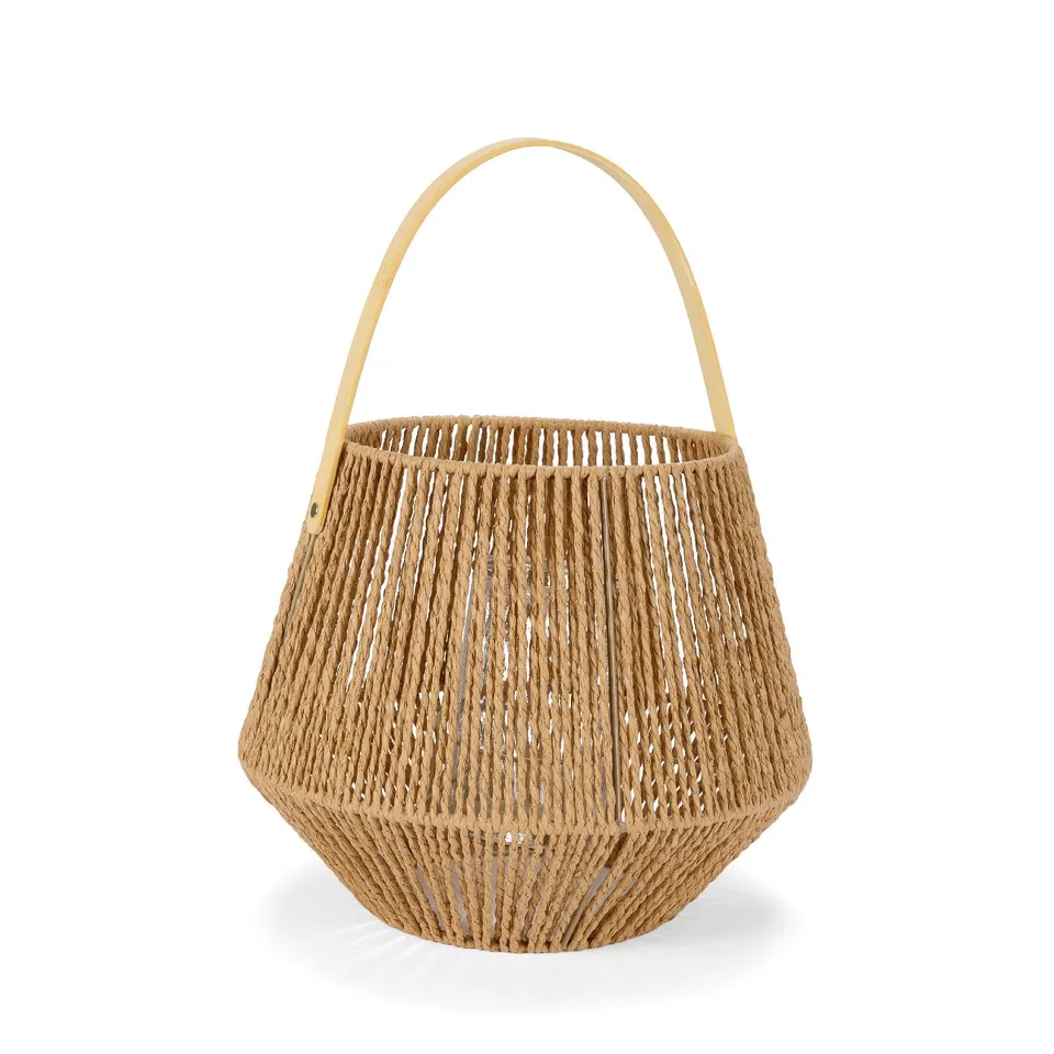 Andrea House Décoration lanterne marron fibre 43cm