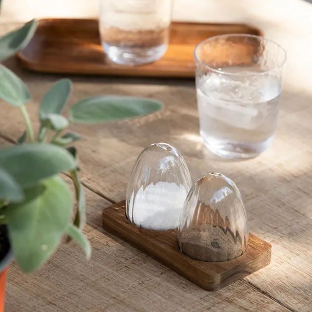 Andrea House Cocina salière poivrière verre bois