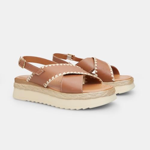 Bata Sandales femme cuir plateforme 3 cm confort