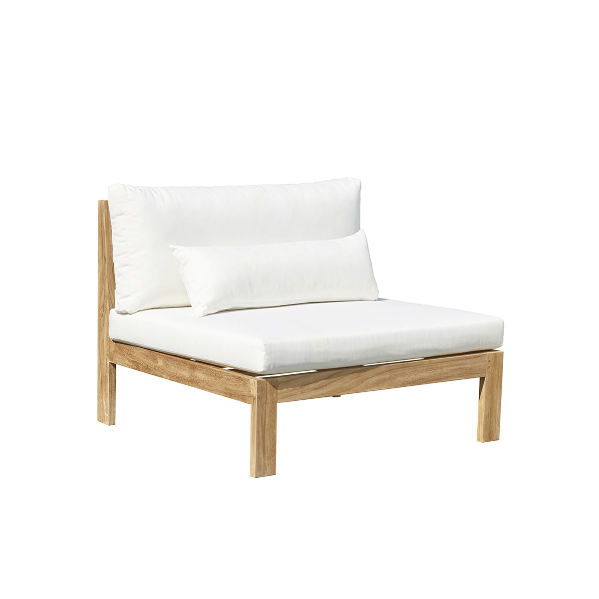 Berah Getah PALMA fauteuil jardin teck blanc coussins