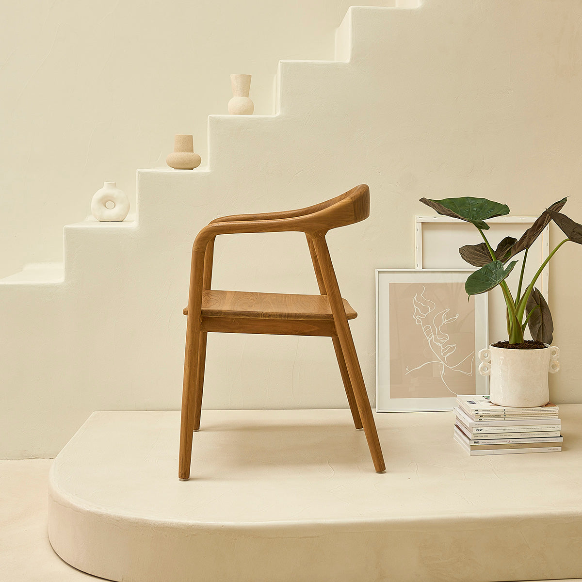Berah Getah AMBRE lot 2 chaises teck massif