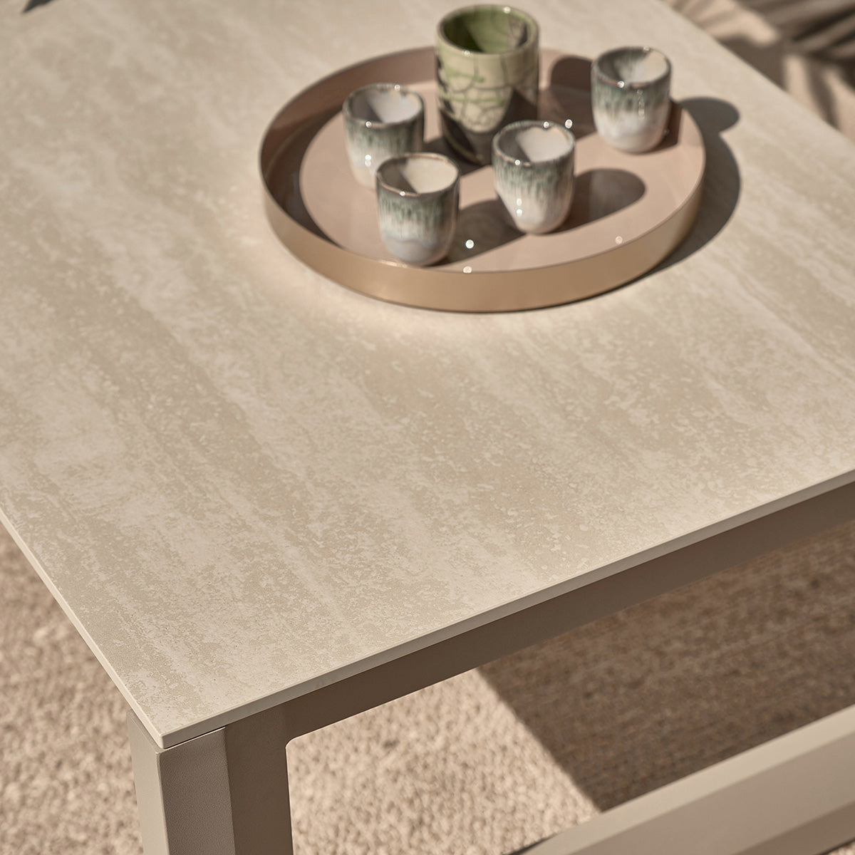 Berah Getah Caliza salon de jardin bas alu taupe 5 pers.