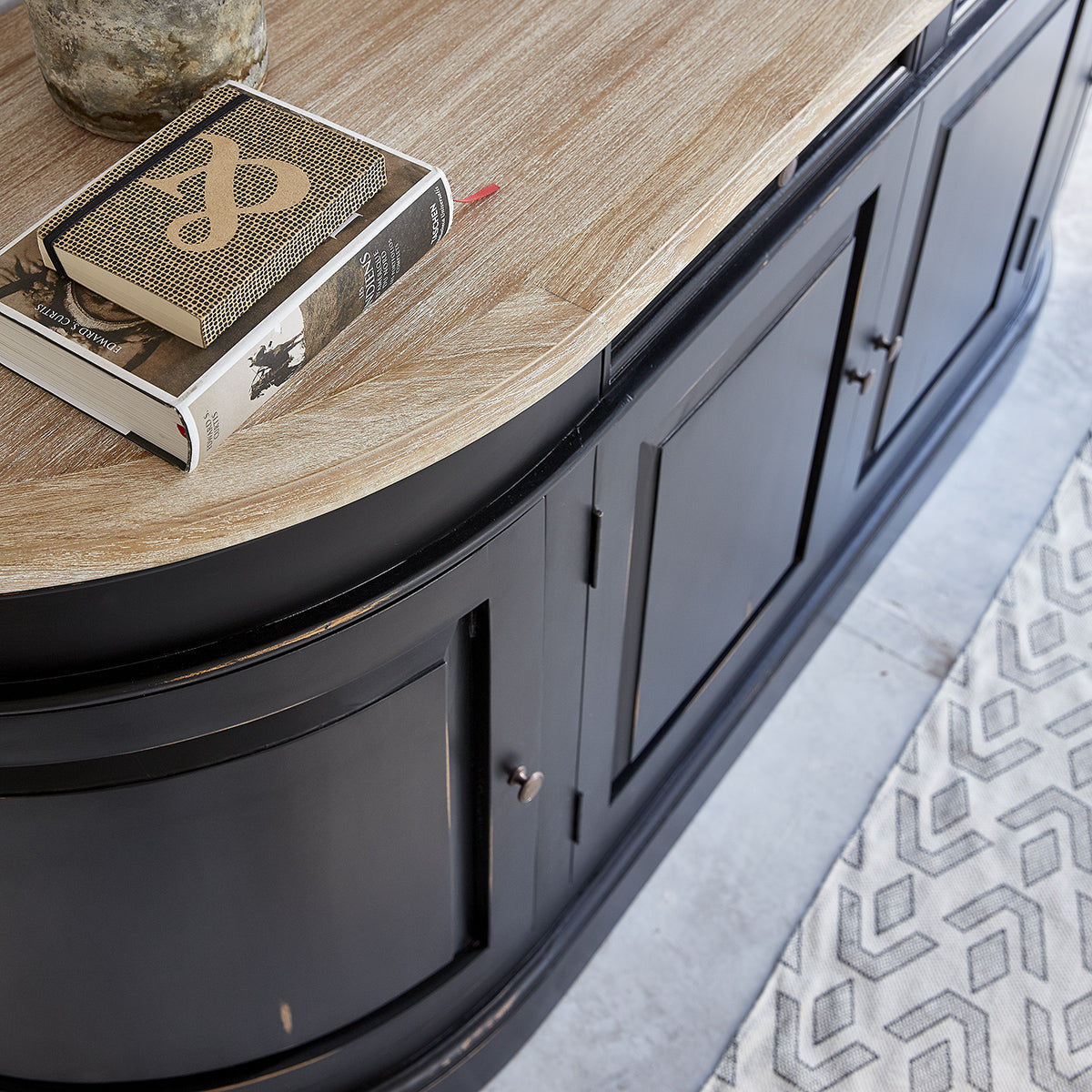 Berah Getah Bastide Buffet Acajou Teck Noir 180 cm