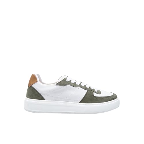 Bata Sneakers cuir homme blanc vert