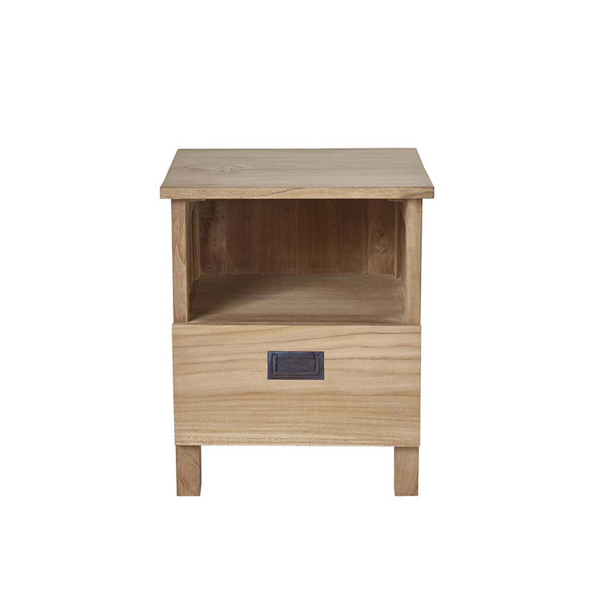Berah Getah Aldo table de chevet teck massif 45 cm