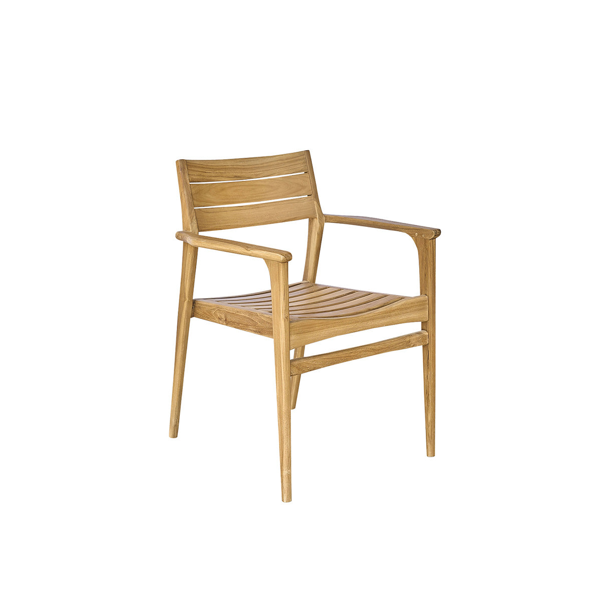 Berah Getah APRIL fauteuil jardin teck massif empilable