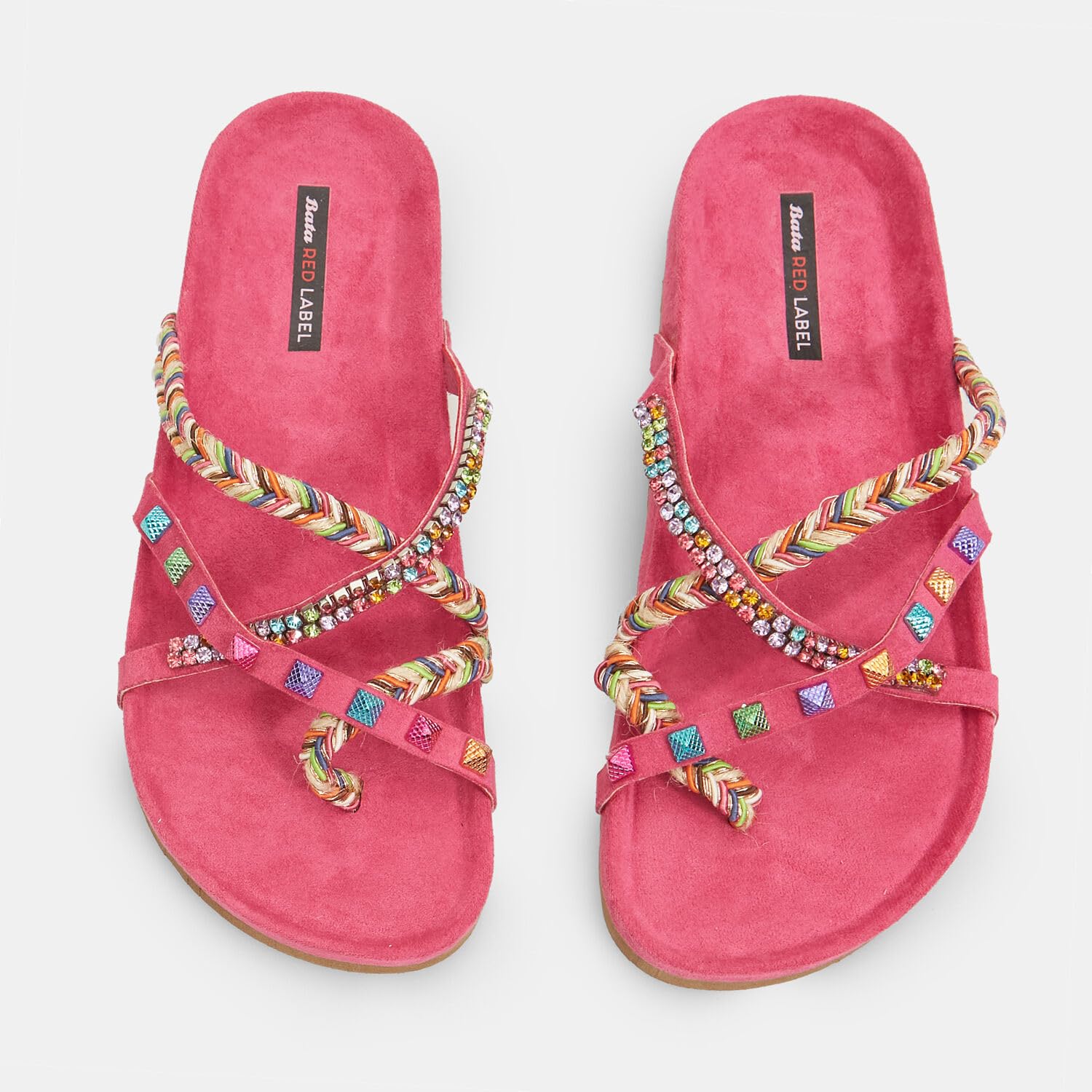 Bata Red Label mules femme cordes tressées bijoux
