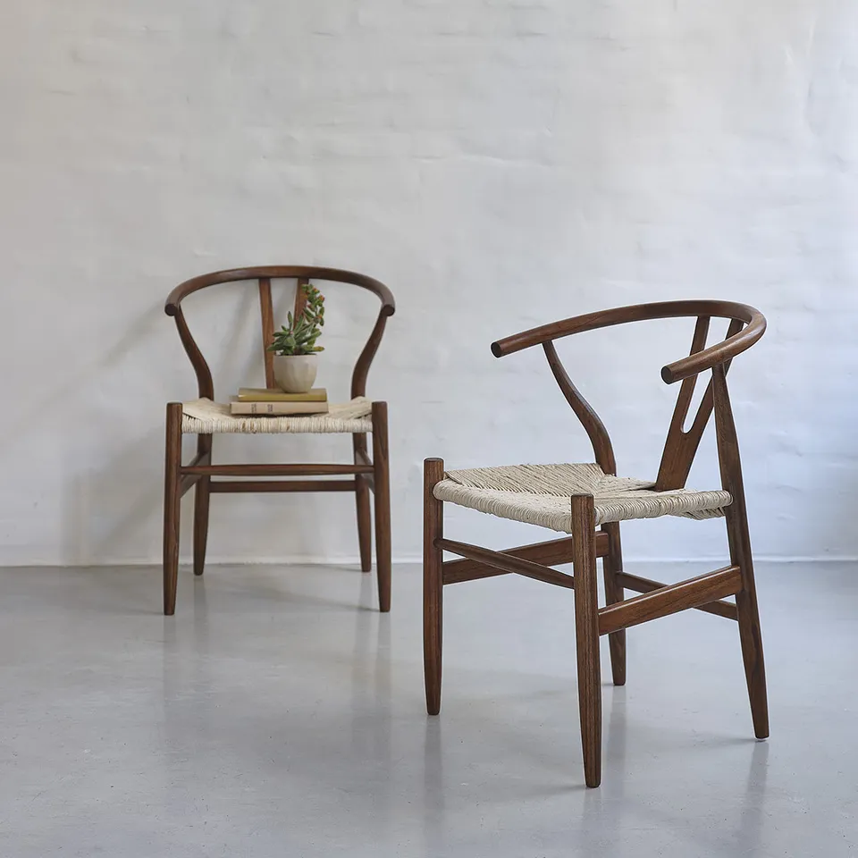 Berah Getah Camille lot 2 chaises mindi noyer