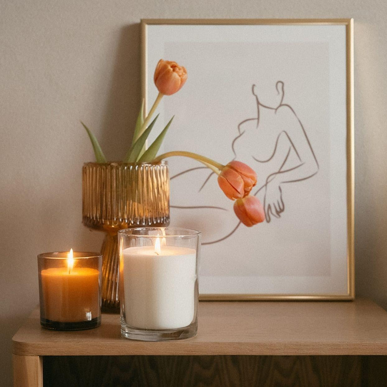 Andrea House Bougie parfumée en verre 12 cm déco maison