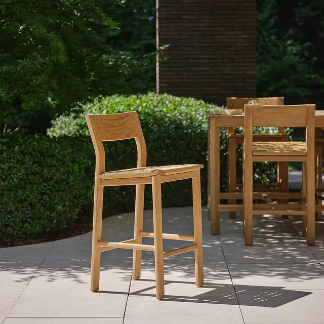 Berah Getah Piana chaise de bar jardin teck premium rotin