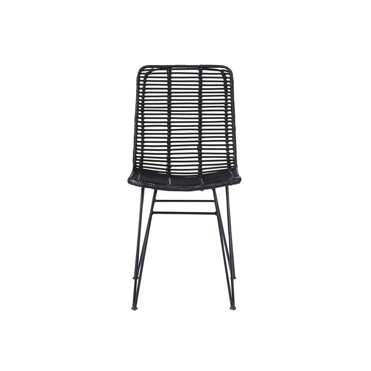 Berah Getah BOHEMA chaise rotin métal noir bohème