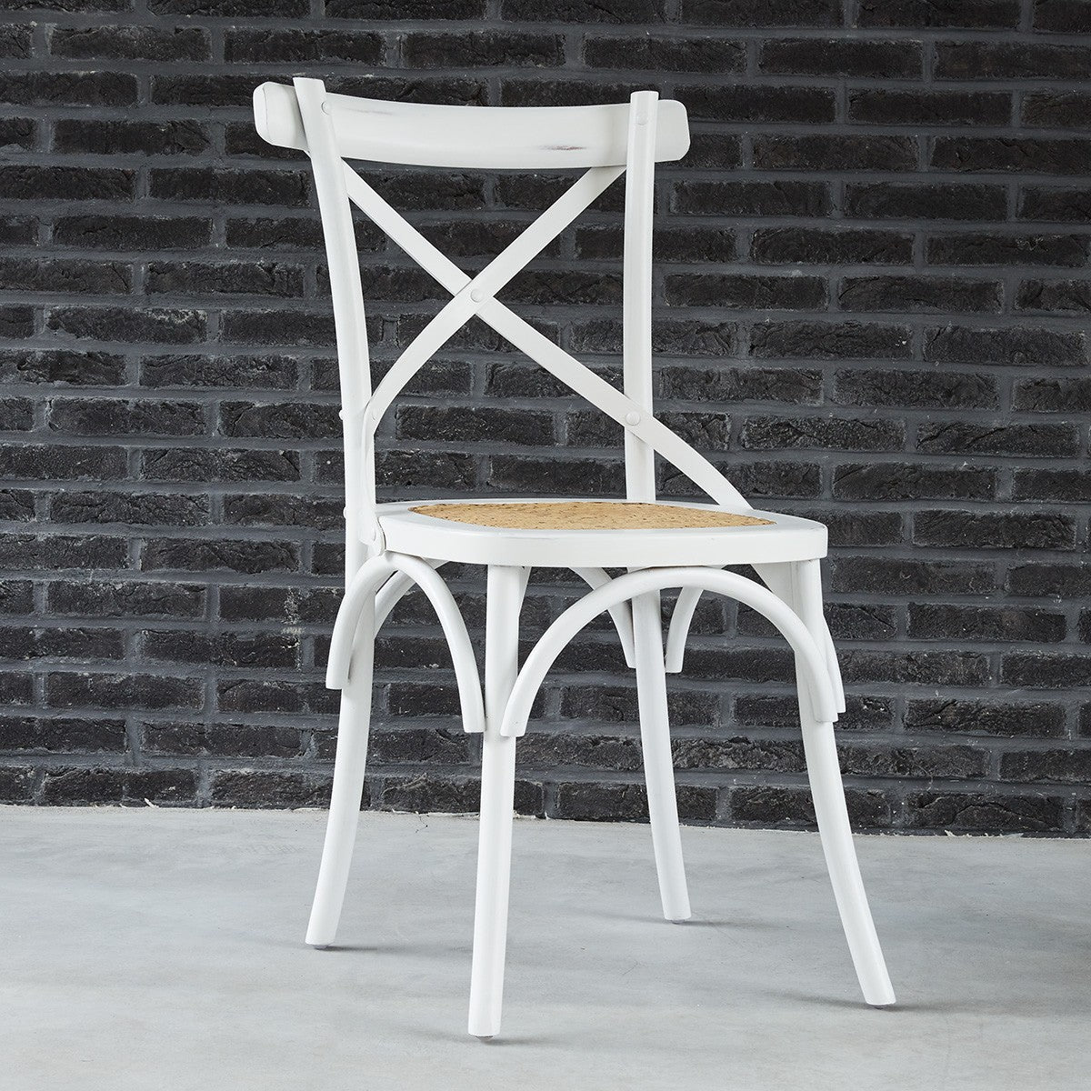 Berah Getah LONDRES lot 2 chaises bistrot acajou rotin