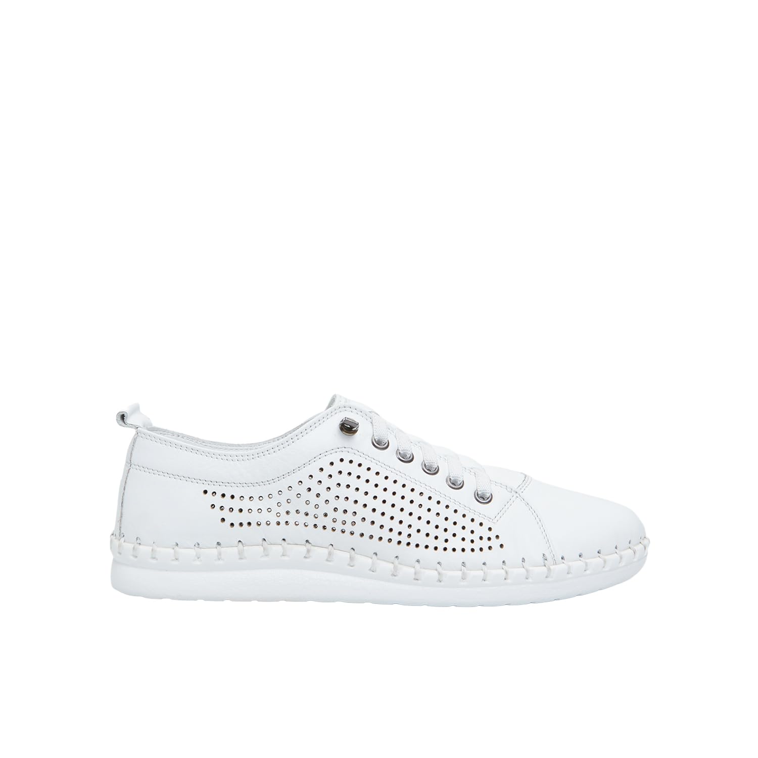 Bata Sneakers femme cuir perforé semelle caoutchouc