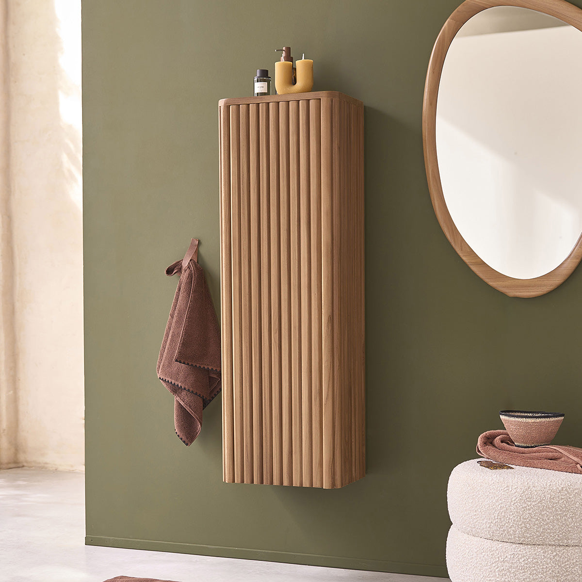 Berah Getah BELIZE Colonne salle de bain teck 120 cm suspendue