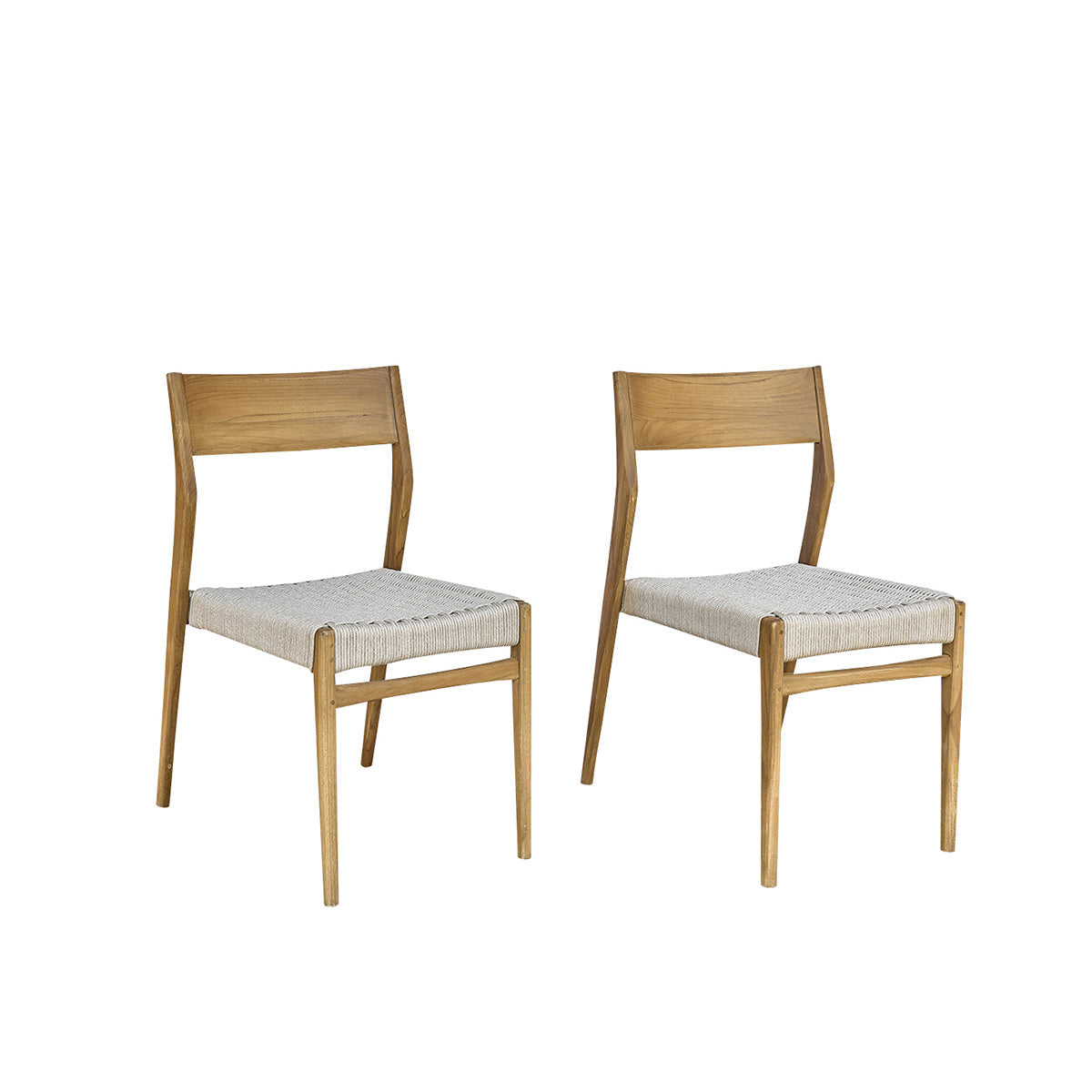 Berah Getah Livie lot 2 chaises jardin teck beige