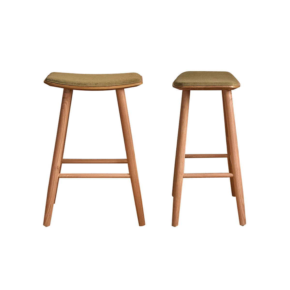Berah Getah Ambre lot 2 tabourets bar teck 65 cm