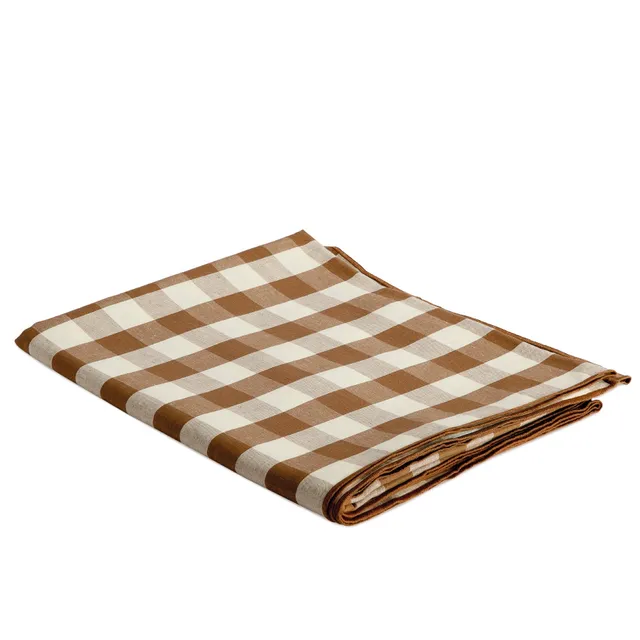 Andrea House Cocina y Mesa nappe marron lin vichy 240 cm