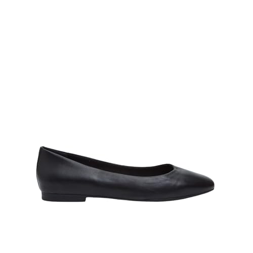 Bata ballerines cuir femme bout allongé confort