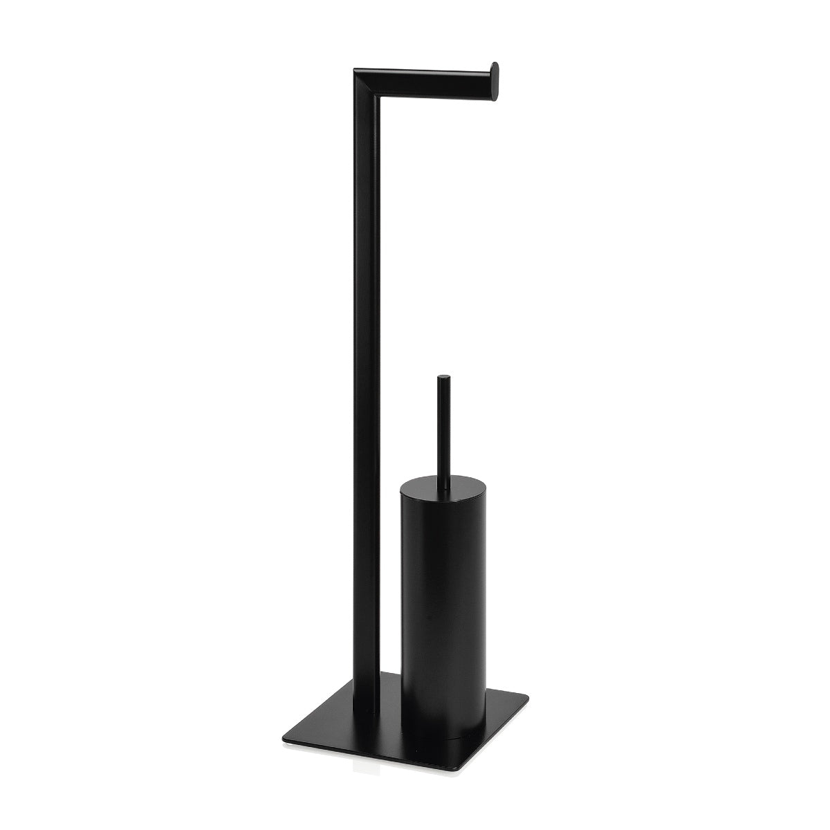 Andrea House Baño Porte-rouleau avec brosse noir mat
